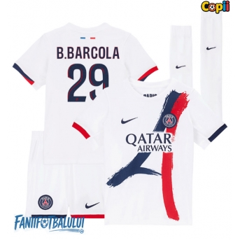 Paris Saint-Germain Bradley Barcola #29 Echipament de Fotbal Replică 2025-26 Copii Deplasare (+ Șorturi)